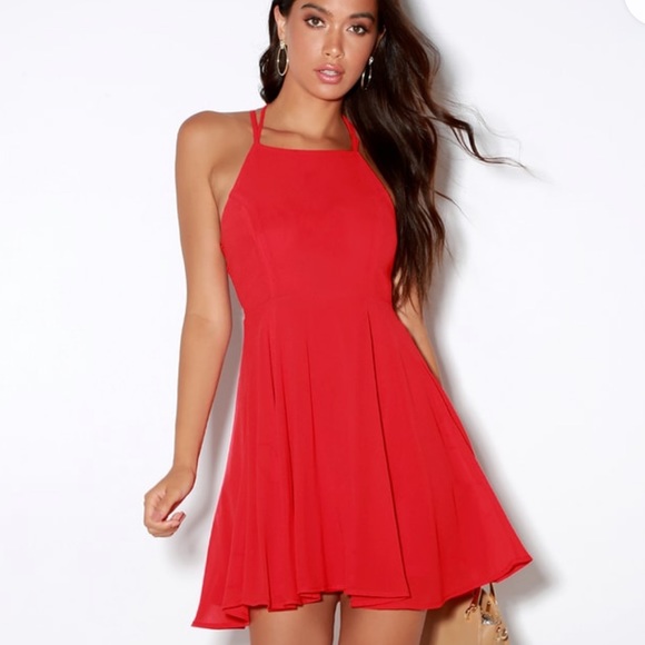 Lulus Dresses & Skirts - 🥰🥰Lulus Lace Up Red Dress🥰🥰